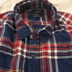 J. Crew Men's Blue and Red Plaid Casual Shirt